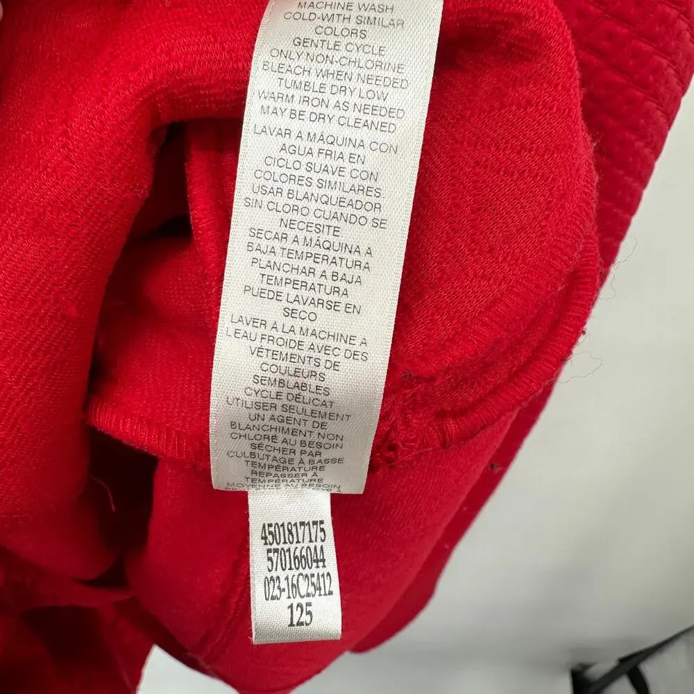 CHICO'S Red Quitled Textured Snap Closure Knit Jacket Blazer // L - Picture 9 of 13